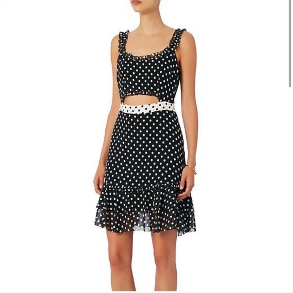 Intermix Annie Silk Polka Dot Cutout Dress
